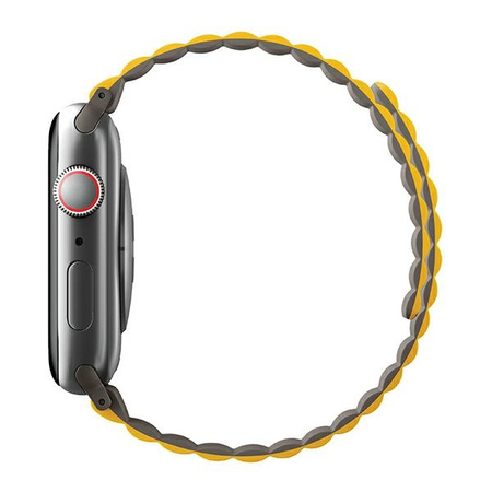 UNIQ pasek Revix Apple Watch Series1/2/3/4/5/6/7/8/9/SE/SE2/Ultra/Ultra 2 42/44/45/49mm. Reversible Magnetic musztardowy-khaki/mustard-khaki