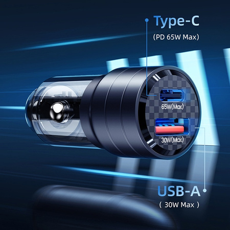 USAMS ŁADOWARKA C36 95W CAR DO TELEFONÓW DO SAMOCHODU FAST CHARGE USB USB-C