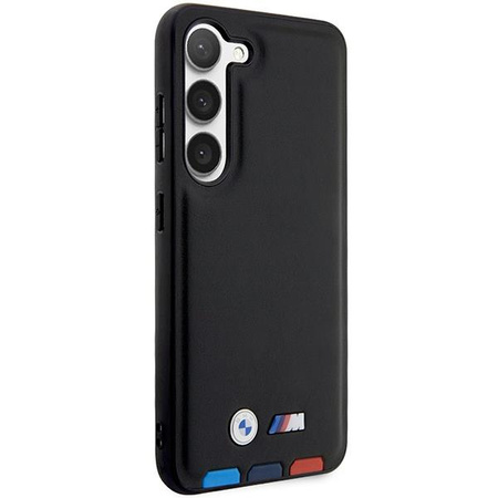 Etui BMW BMHCS23M22PTDK S23+ S916 - czarne Leather Stamp Tricolor