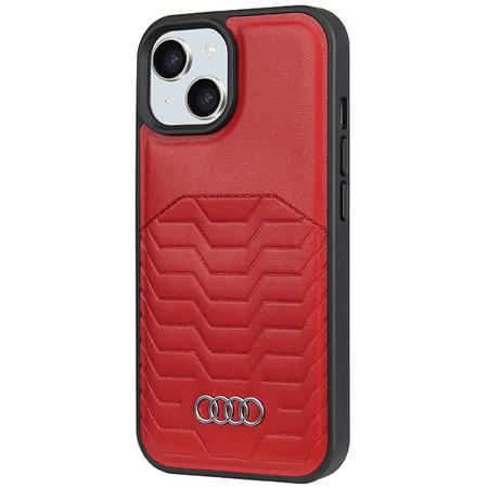 AUDI SYNTHETIC LEATHER CASE DO IPHONE 15 6.1 DO MAGSAFE HARDCASE WYSOKA