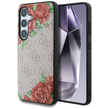 GUESS ETUI LEATHER 4G FLOWERS PRINT DO SAMSUNG GALAXY S25 DO MAGSAFE WYSOKA