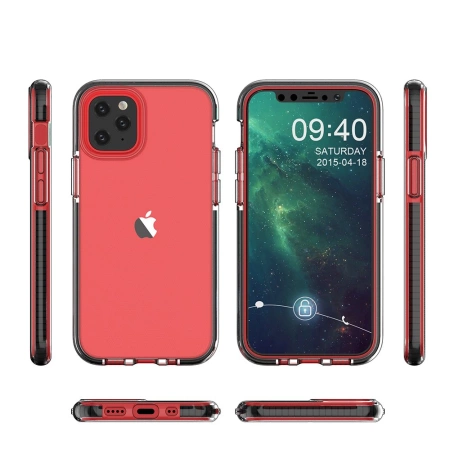 HURTEL SPRING CASE ETUI DO IPHONE 12 MINI Z ŻELOWĄ POWŁOKĄ I KOLOROWĄ RAMKĄ