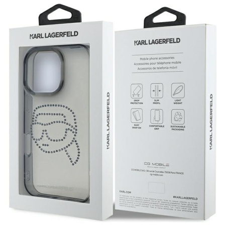 KARL LAGERFELD ETUI HARDCASE DO IPHONE 16 PRO MAX 6.9 KARL HEAD RHINESTONES