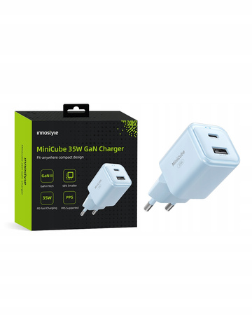 INNOSTYLE SZYBKA ŁADOWARKA KOSTKA USB-C 35W USB TYP C GAN II DO SAMSUNG LED