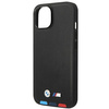 Etui BMW BMHMP14S22PTDK iPhone 14 6,1" czarny/black Leather Stamp Tricolor Magsafe