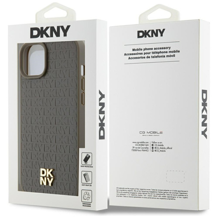 DKNY ETUI HARDCASE DO IPHONE 15 14 13 6.1 DO MAGSAFE SKÓRA WZÓR METALOWE