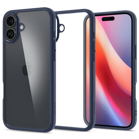 SPIGEN ULTRA HYBRID ETUI DO IPHONE 16 Z OCHRONĄ I Z PRZEZROCZYSTYM TYŁEM
