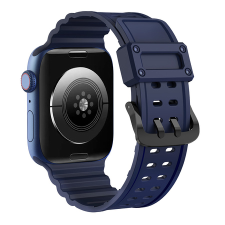 Strap Triple Protection pasek Apple Watch SE, 8, 7, 6, 5, 4, 3, 2, 1 (41, 40, 38 mm) opaska bransoleta granatowy