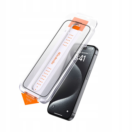 MCDODO EZ PASTE SZKŁO HARTOWANE MOCNA SZYBKA DO ETUI DO IPHONE 16 PRO MAX
