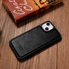 iCarer Leather Oil Wax etui pokryte naturalną skórą do iPhone 14 Plus (kompatybilne z MagSafe) czarny (WMI14220719-BK)