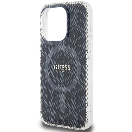 Etui Guess IML GCube MagSafe na iPhone 15 Pro Max - czarne