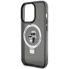 Etui Karl Lagerfeld Ring Stand Karl&Choupettte MagSafe do iPhone 15 Pro Max - czarne