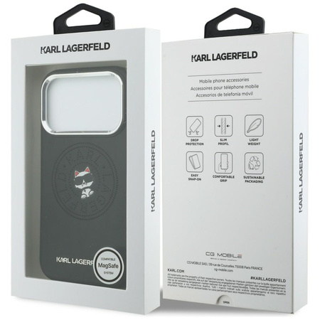Etui Karl Lagerfeld Point & Choupette    Sketch MagSafe do iPhone 17 Pro czarny