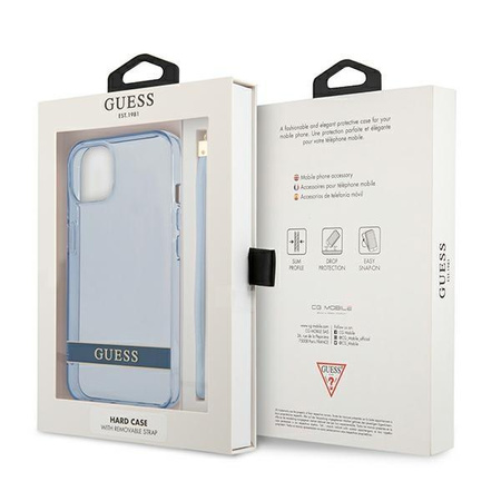 Guess GUHCP13MHTSGSB iPhone 13 6,1" niebieski/blue hardcase Translucent Stap