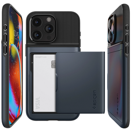 Etui Spigen Slim Armor CS do iPhone 15 Pro Max - niebieskie