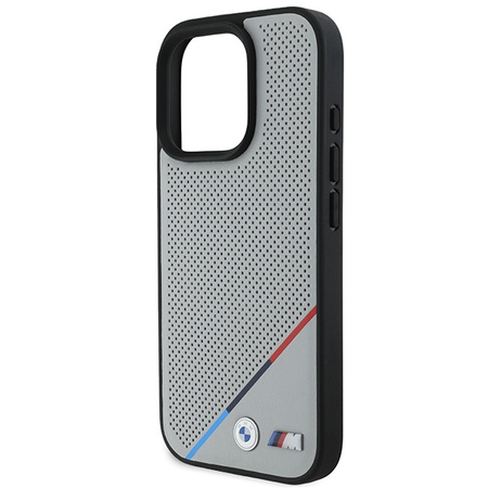 BMW BMHMP16L23PUPDG iPhone 16 Pro 6.3szary/grey hardcase M Perforated Tricolor Line MagSafe