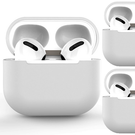 Etui do AirPods Pro silikonowy miękki pokrowiec na słuchawki biały (case C)