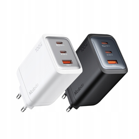 MCDODO ŁADOWARKA SIECIOWA ZASILACZ KOSTKA 3X USB-C PD USB 100W CZARNA