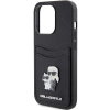 Etui Karl Lagerfeld Saffiano Cardslot Karl&Choupette Metal Pin do iPhone 15 Pro - czarne
