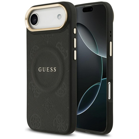 Etui Guess Peony Hot Stamp MagSafe do iPhone Air czarny