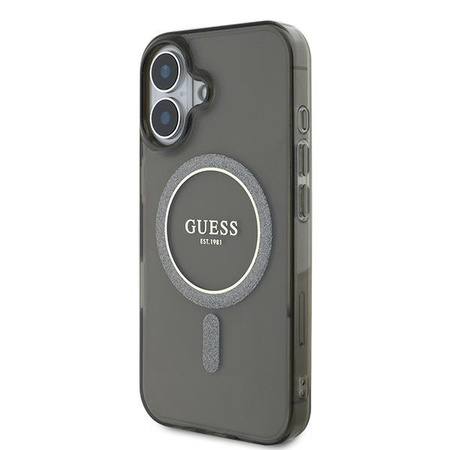 GUESS ETUI HARDCASE IML GLITTER CIRCLE DO MAGSAFE DO IPHONE 16 6.1