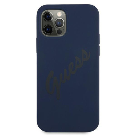 Guess GUHCP12LLSVSBL iPhone 12 Pro Max 6,7" niebieski/blue hardcase Script Vintage