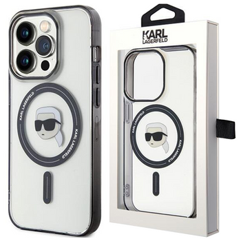 Karl Lagerfeld KLHMP15SHKHNOTK iPhone 15 6.1" transparent hardcase IML Karl`s Head MagSafe