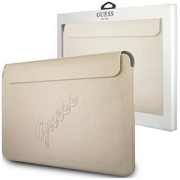 Guess Sleeve GUCS13PUSASLG 13" złoty /gold Saffiano Script