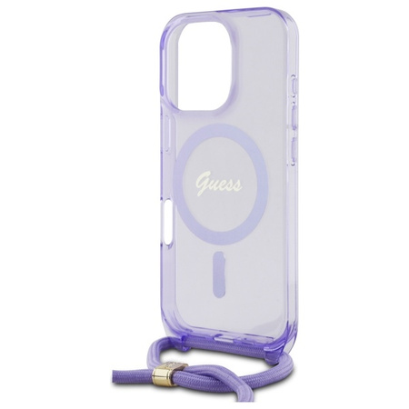 GUESS ETUI HARDCASE CROSSBODY CORD SCRIPT DO MAGSAFE DO IPHONE 16 PRO 6.3