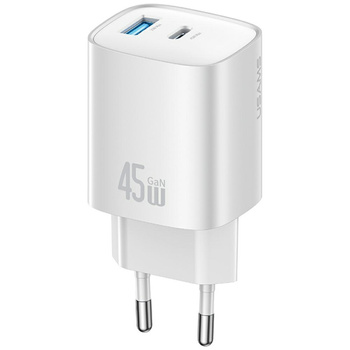 USAMS ŁADOWARKA SIECIOWA CC290 T66 45W DO TELEFONÓW USB-A USB-C GŁADKA