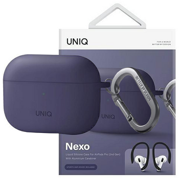 UNIQ etui Nexo AirPods Pro 2 gen + Ear Hooks Silicone purpurowy/fig purple