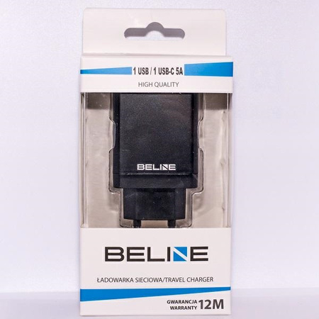 BELINE ŁADOWARKA SIECIOWA 1X USB I 1X USB-C 5A 18W DO TELEFONÓW Z USB-C