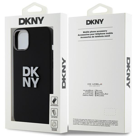 DKNY CASE HARDCASE LIQUID SILICONE DO IPHONE 15 14 13 Z METALOWYM LOGO