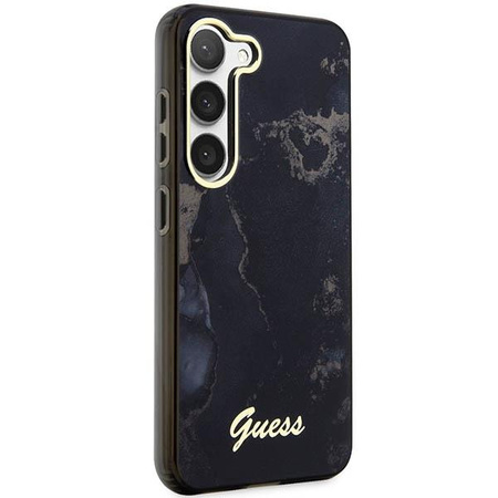 Etui Guess GUHCS23MHTMRSK S23+ S916 - czarne Golden Marble Collection