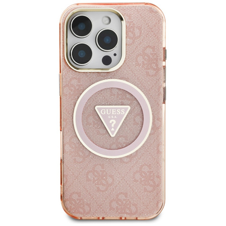 GUESS ETUI 4G CIRCLE DO IPHONE 16 PRO MAX DO MAGSAFE Z METALICZNYM