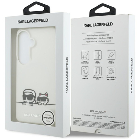Etui Karl Lagerfeld IML Peekaboo Karl&Choupette MagSafe do Samsung Galaxy S26 Plus przezroczysty