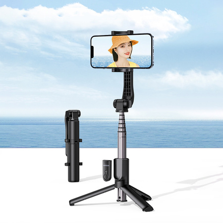 Ugreen selfie stick rozsuwany statyw teleskopowy z pilotem Bluetooth czarny (LP508)