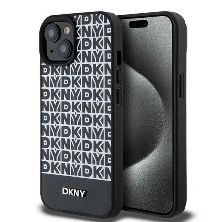 DKNY CASE HARDCASE DO IPHONE 15 14 13 DO MAGSAFE SKÓRZANE Z METALOWYM LOGO