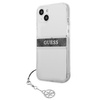 Guess GUHCP13SKB4GGR iPhone 13 mini 5,4" Transparent hardcase 4G Grey Strap Charm