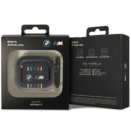 Etui BMW BMA322SWTK na AirPods 3 gen cover - czarne Multiple Colored Lines