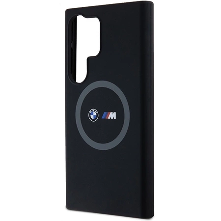 Etui BMW M Silicone Printed Ring MagSafe na Samsung Galaxy S24 Ultra - czarne