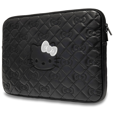 Hello Kitty Sleeve HKCSZPEKHBPK 14 czarny/black Zip PU Quilted Bows