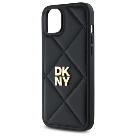 DKNY ETUI DO IPHONE 15 PLUS 6.7 QUILTED STACK LOGO WERSJA CZARNA POKROWIEC