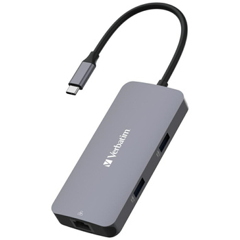 Verbatim Adapter Hub USB-C - HDMI/USB-C  /Eternet/2xUSB-A 3.0 aluminiowy/aluminum 32150