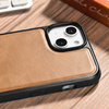 iCarer Leather Oil Wax etui pokryte naturalną skórą do iPhone 14 Plus (kompatybilne z MagSafe) brązowy (WMI14220719-TN)