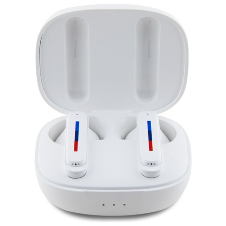 BMW słuchawki Bluetooth BMBEMIATP20LOH   TWS + stacja dokująca biały/white Printed Logos