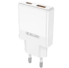 JELLICO ładowarka sieciowa EU57 PD 20W 1xUSB-C + 1xUSB QC3.0 + kabel USB-C - Lightning Biały