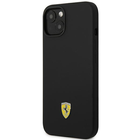 Ferrari FEHCP14SSIBBK iPhone 14 6,1" czarny/black hardcase Silicone Metal Logo