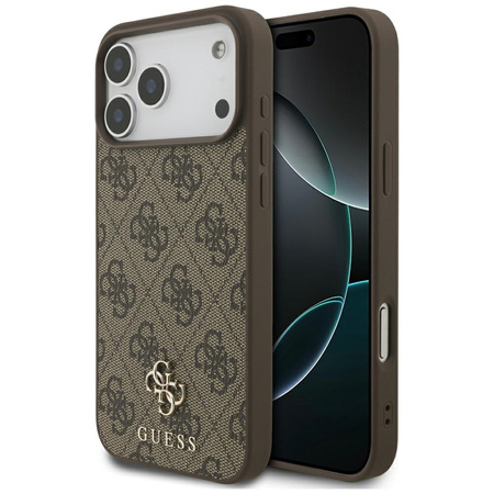 Etui Guess 4G Small Classic Logo MagSafe do iPhone 17 Pro Max brązowy