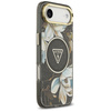 Etui Guess IML Glitter Flowers Triangle  MagSafe do iPhone Air czarny